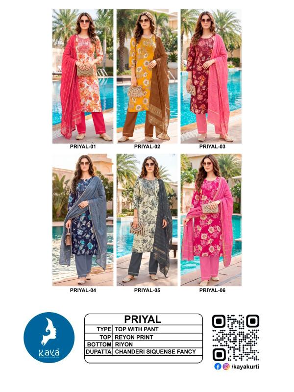 Kaya priyal 3pcs vishudh kurtis wholesale
